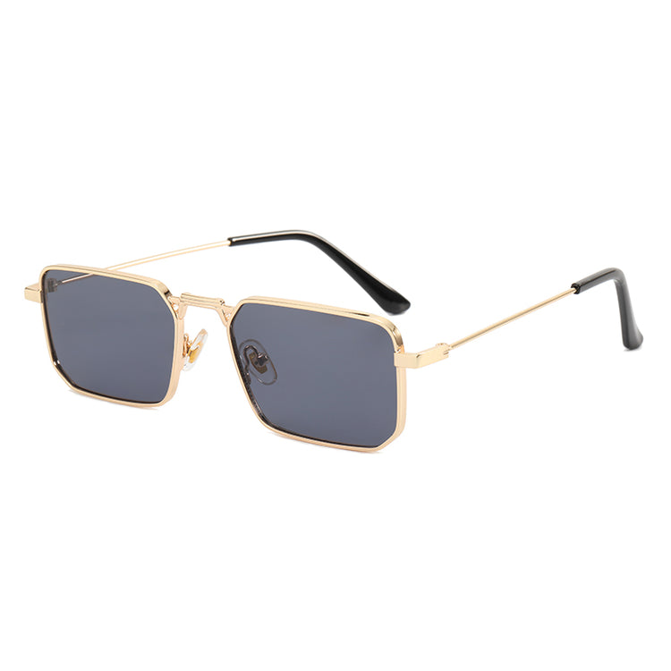 Warren Men's Small Rectangle Metal Frame Sunglasses