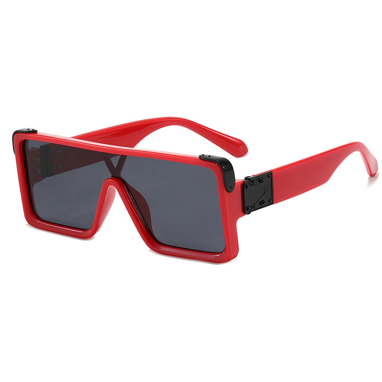 Shane Unisex Oversized UV400 Mono Lens Rectangular Frame Sunglasses