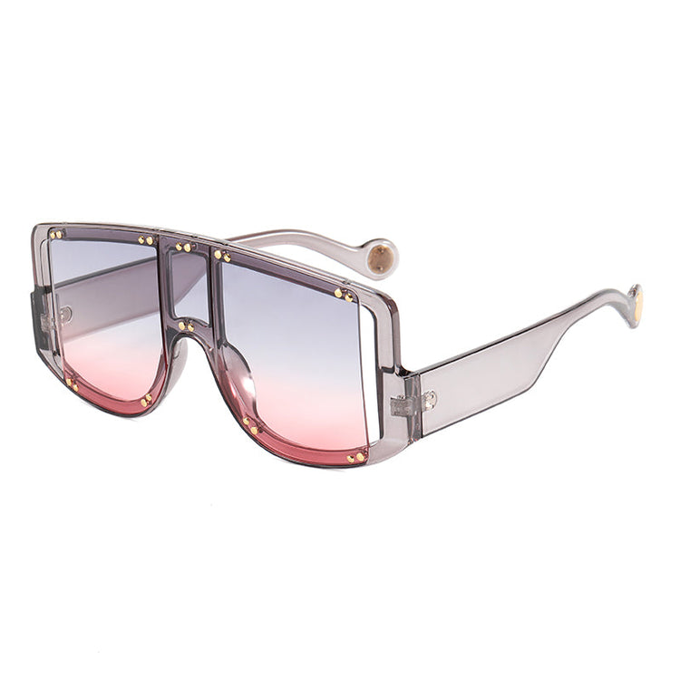AVERY WOMEN'S UV 400 OVERSIZED BOLD SHIELD FRAME SUNGLASSES