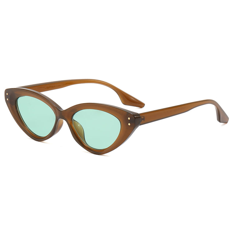 QUINN WOMEN'S UV400 SMALL TRIANGLE CAT-EYE FRAME SUNGLASSES