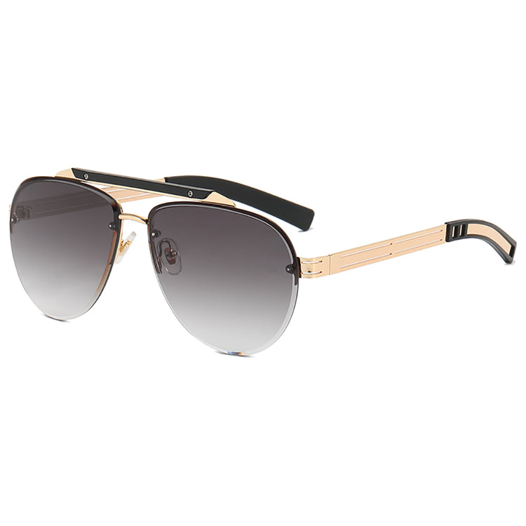 PARKER MEN'S METAL AVIATOR FRAME UV400 GRADIENT SUNGLASSES