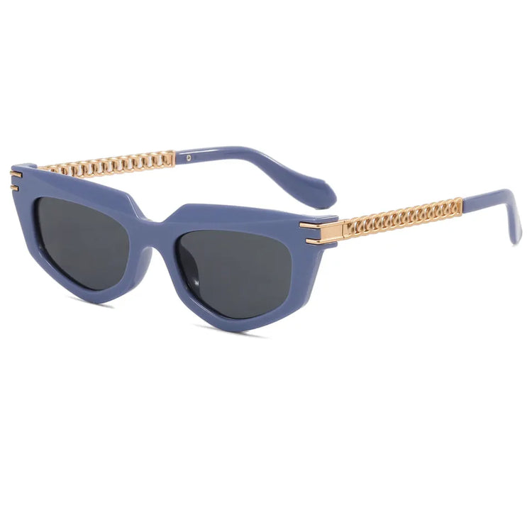 NORA WOMEN'S UV400 VINTAGE POLYGON CAT EYE  SUNGLASSES