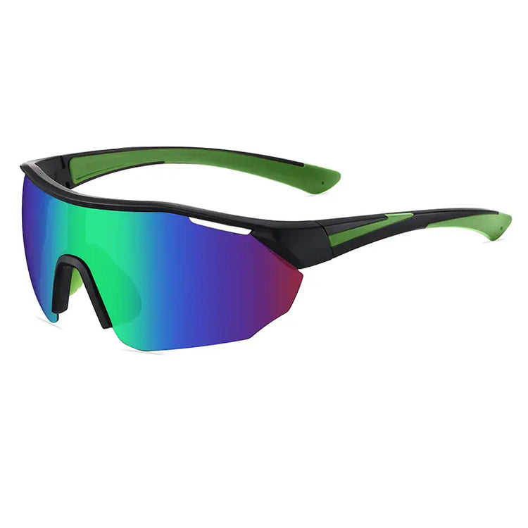 ADRIEN UNISEX POLARIZED HALF-RIM OVERSIZED SHIELD FRAME SUNGLASSES