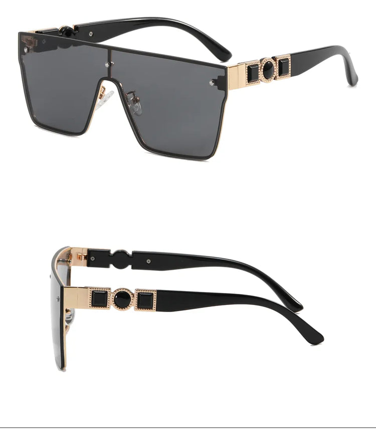 Gemini Unisex Oversized Gradient Flat Top UV400 Square Frame Sunglasses