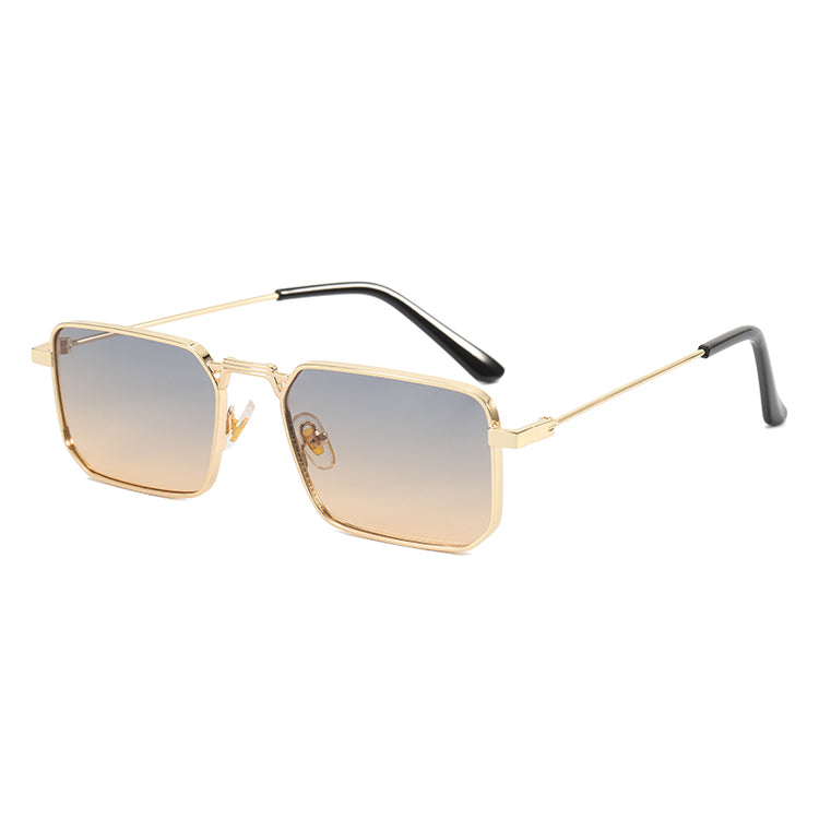 Warren Men's Small Rectangle Metal Frame Sunglasses