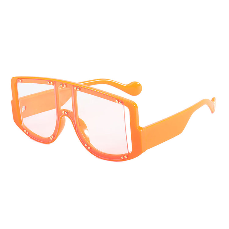 AVERY WOMEN'S UV 400 OVERSIZED BOLD SHIELD FRAME SUNGLASSES