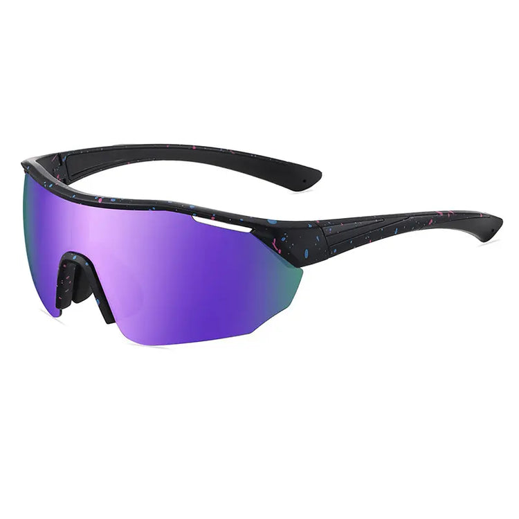 ADRIEN UNISEX POLARIZED HALF-RIM OVERSIZED SHIELD FRAME SUNGLASSES