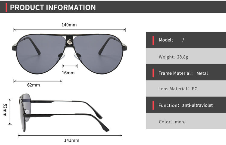 KIERAN METAL AVIATOR FRAME SUNGLASSES -BRONZE