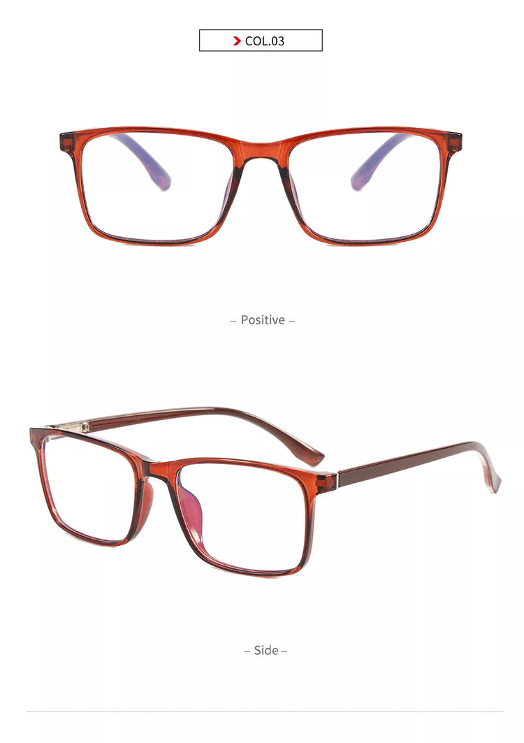 James Unisex TR90 Rectangle Frame Blue Light Blocking Computer Glasses