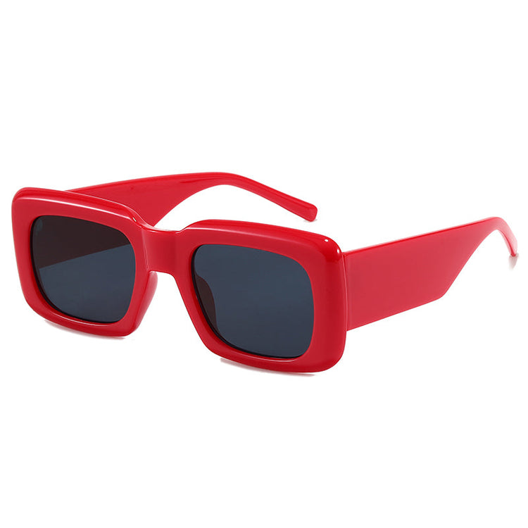 TONI UNISEX RETRO THICK UV 400 RECTANGLE FRAME SUNGLASSES