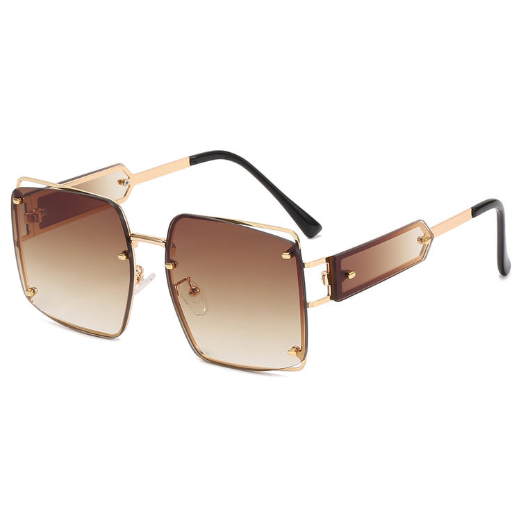 CAMERON UNISEX UV400 SQUARE METAL FRAME SUNGLASSES