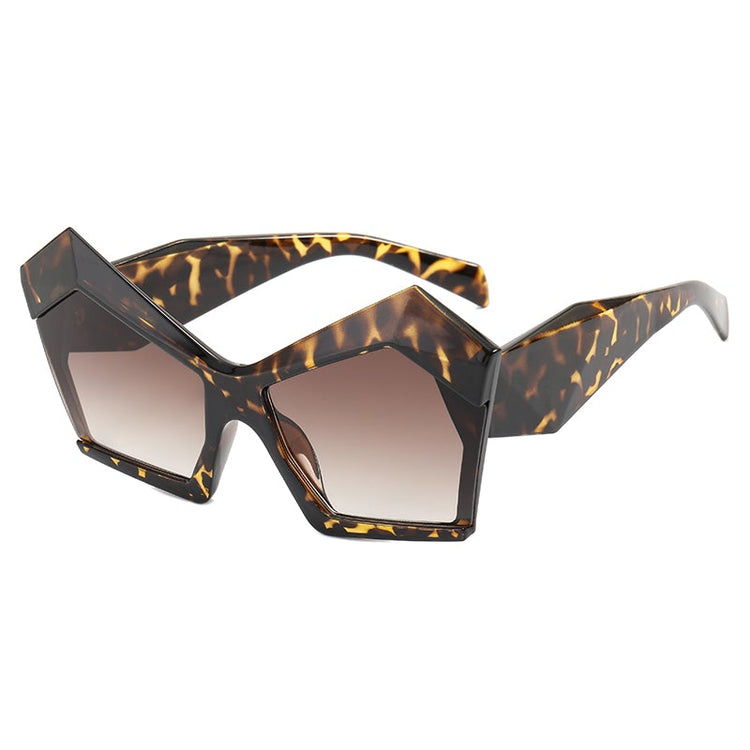 BROOKE RETRO VINTAGE POLYGON OVERSIZED SUNGLASSES - MINT