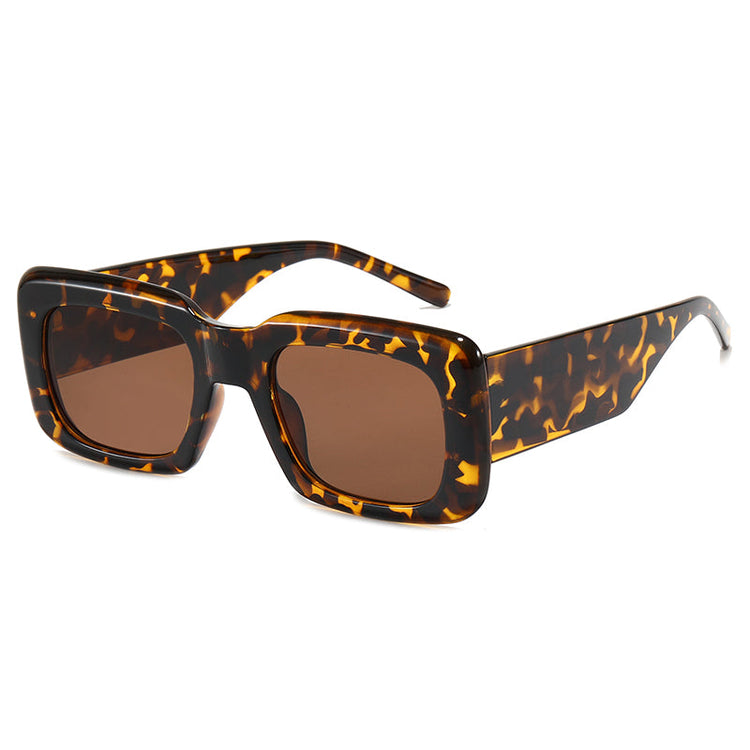 TONI UNISEX RETRO THICK UV 400 RECTANGLE FRAME SUNGLASSES