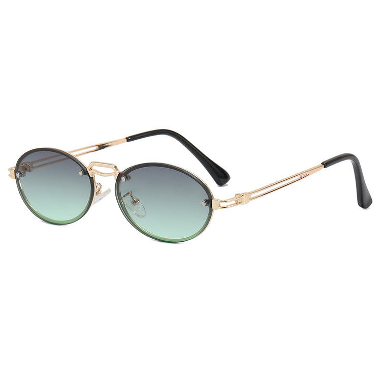 DALE GOLD OVAL UNISEX UV400 METAL FRAME SUNGLASSES