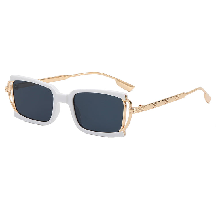 KENYA UNISEX SMALL RECTANGLE METAL FRAME SUNGLASSES