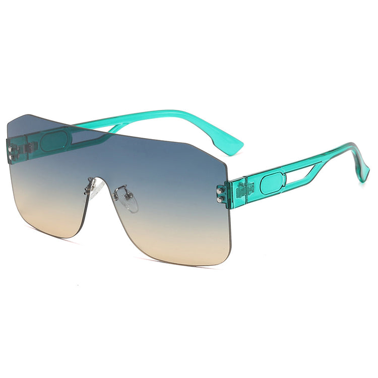 JADA Women's UV400 Rimless Single-Lens Pilot Frame Sunglasses