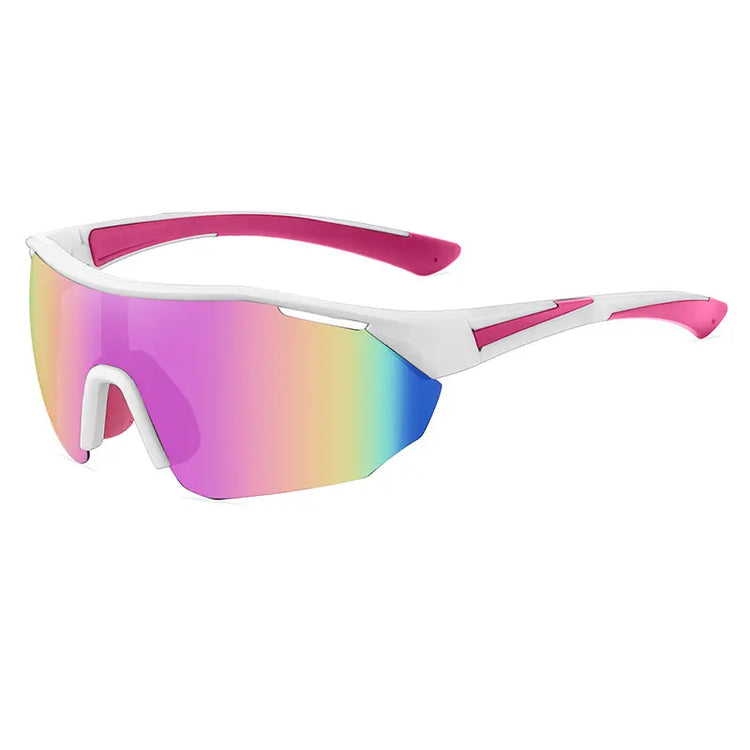 ADRIEN UNISEX POLARIZED HALF-RIM OVERSIZED SHIELD FRAME SUNGLASSES