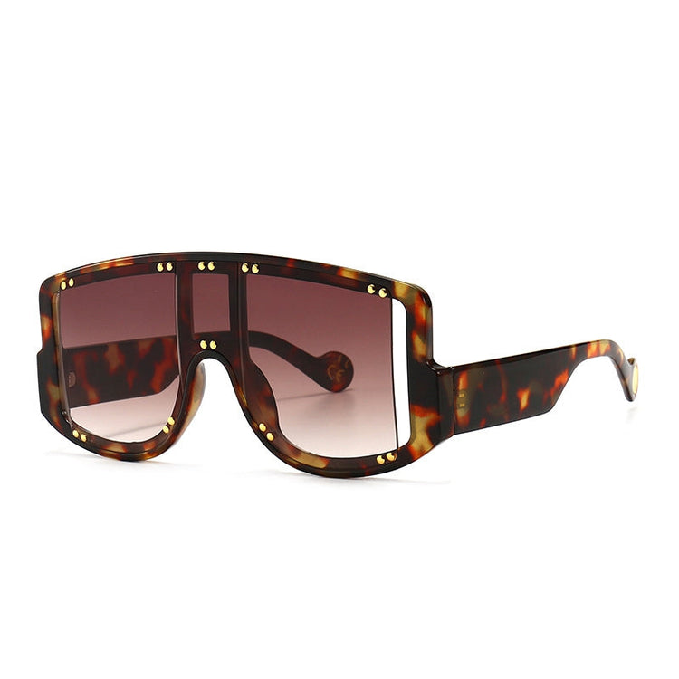 AVERY WOMEN'S UV 400 OVERSIZED BOLD SHIELD FRAME SUNGLASSES