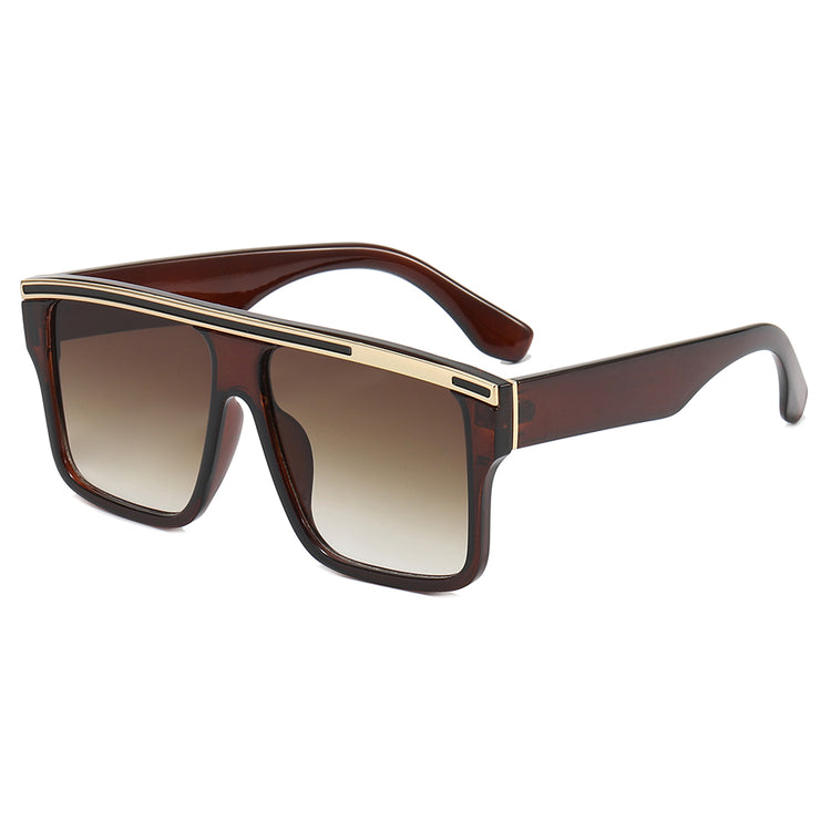 ACE MEN'S FLAT TOP METAL RECTANGULAR FRAME SUNGLASSES