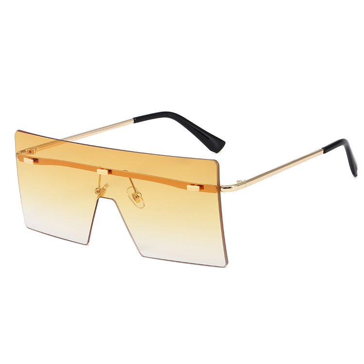 RAQUELLE Women's Oversized Rimless Square Shield Sunglasses