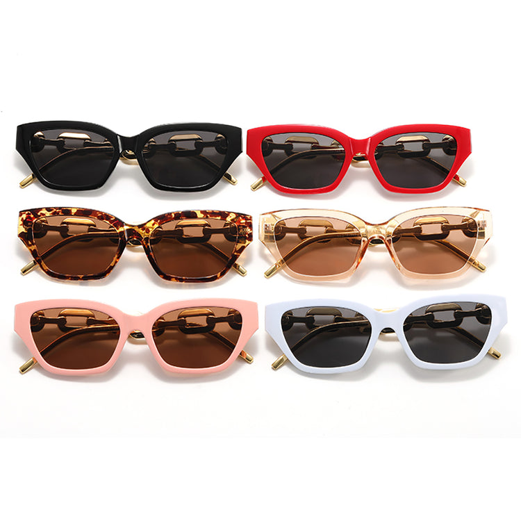 Lorraine Women's Vintage Chain-Link Cat-Eye Sunglasses