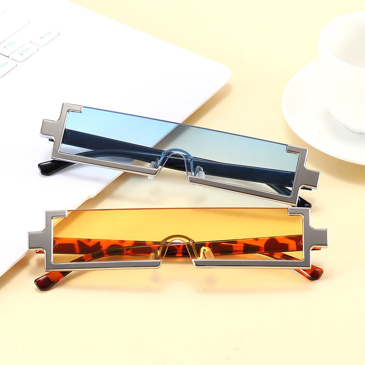 RENEE WOMEN'S UV400 SLIM RECTANGLE FRAME SUNGLASSES