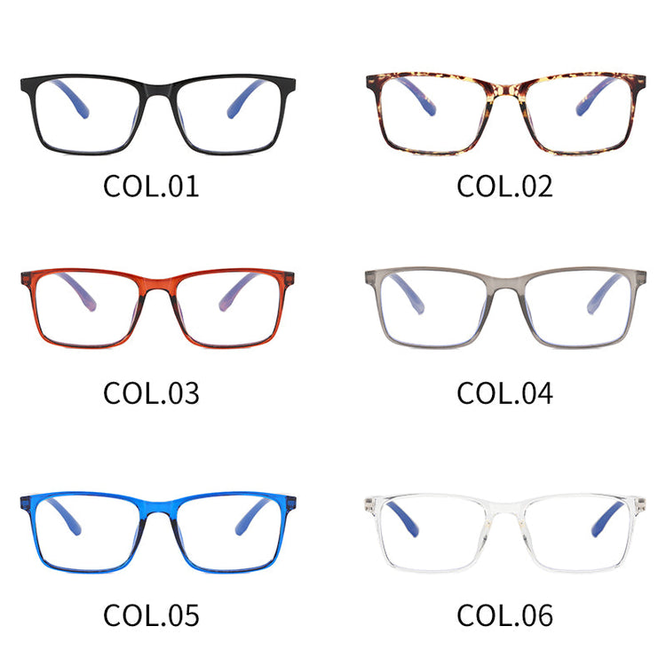 James Unisex TR90 Rectangle Frame Blue Light Blocking Computer Glasses