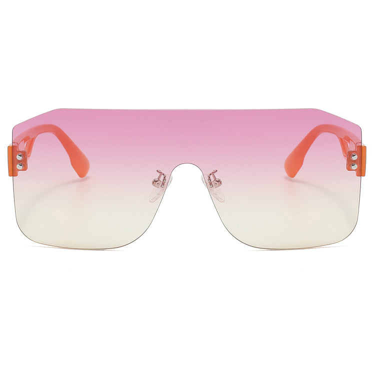 JADA Women's UV400 Rimless Single-Lens Pilot Frame Sunglasses