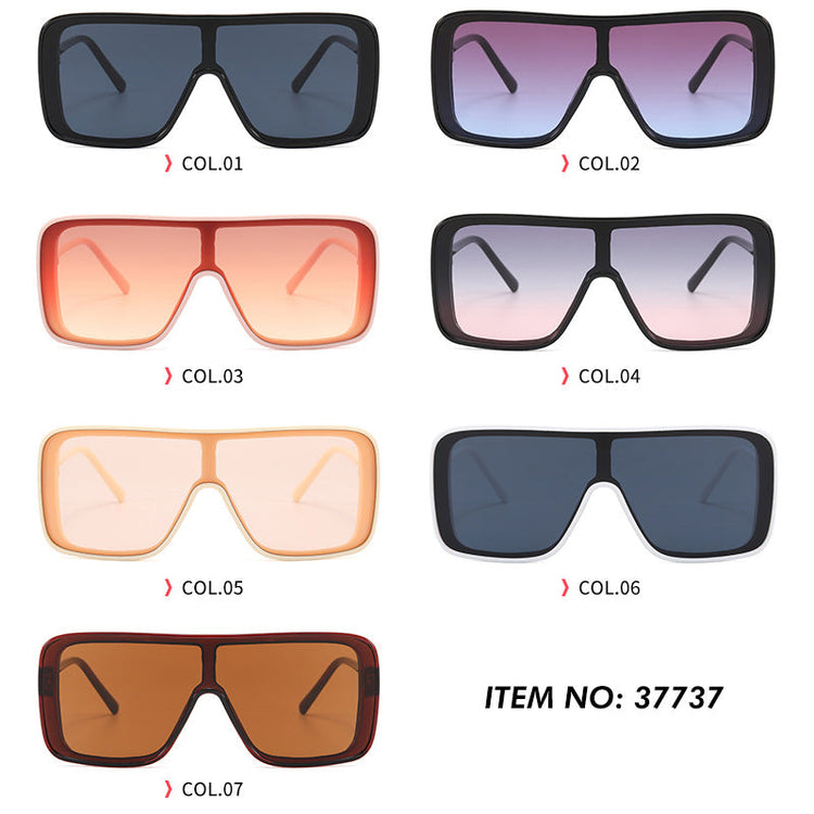 ALI UNISEX UV400 BIG RECTANGLE FRAME SUNGLASSES