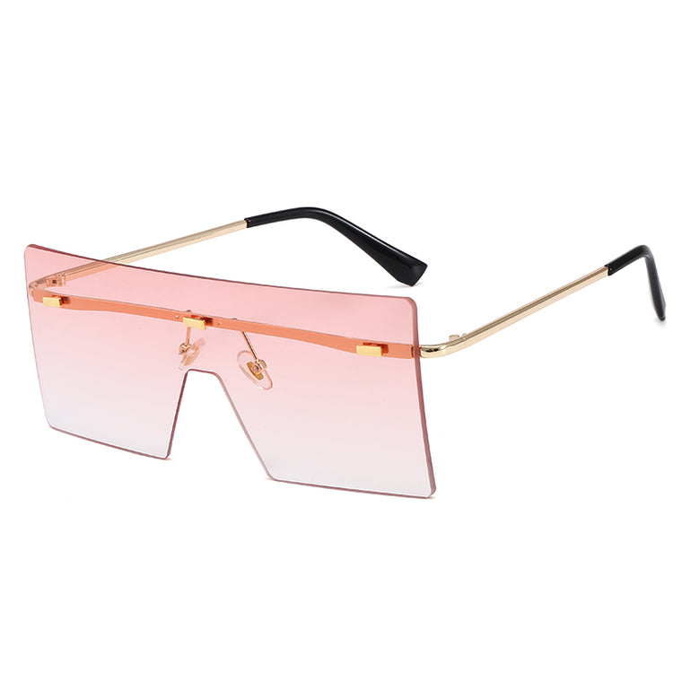 RAQUELLE Women's Oversized Rimless Square Shield Sunglasses
