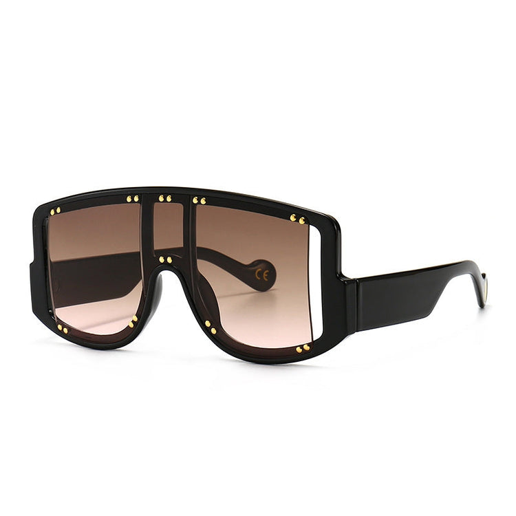AVERY WOMEN'S UV 400 OVERSIZED BOLD SHIELD FRAME SUNGLASSES
