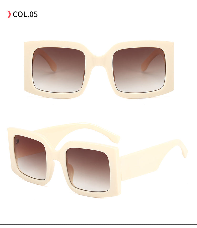 ALEXIA WOMEN'S VINTAGE OVERSIZED UV 400 SQUARE FRAME SUNGLASSES
