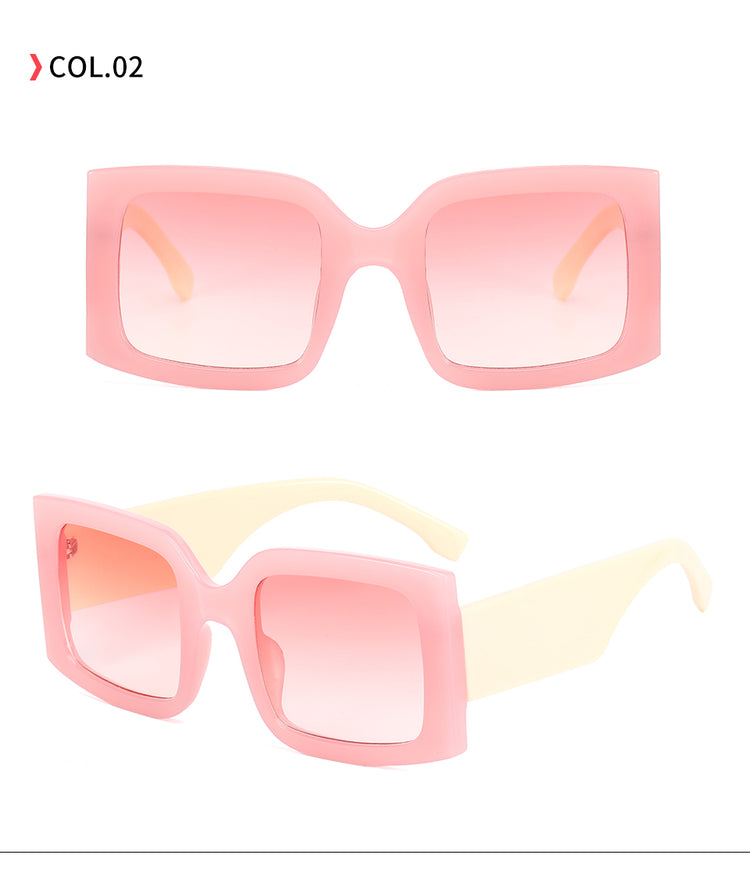 ALEXIA WOMEN'S VINTAGE OVERSIZED UV 400  SQUARE FRAME SUNGLASSES