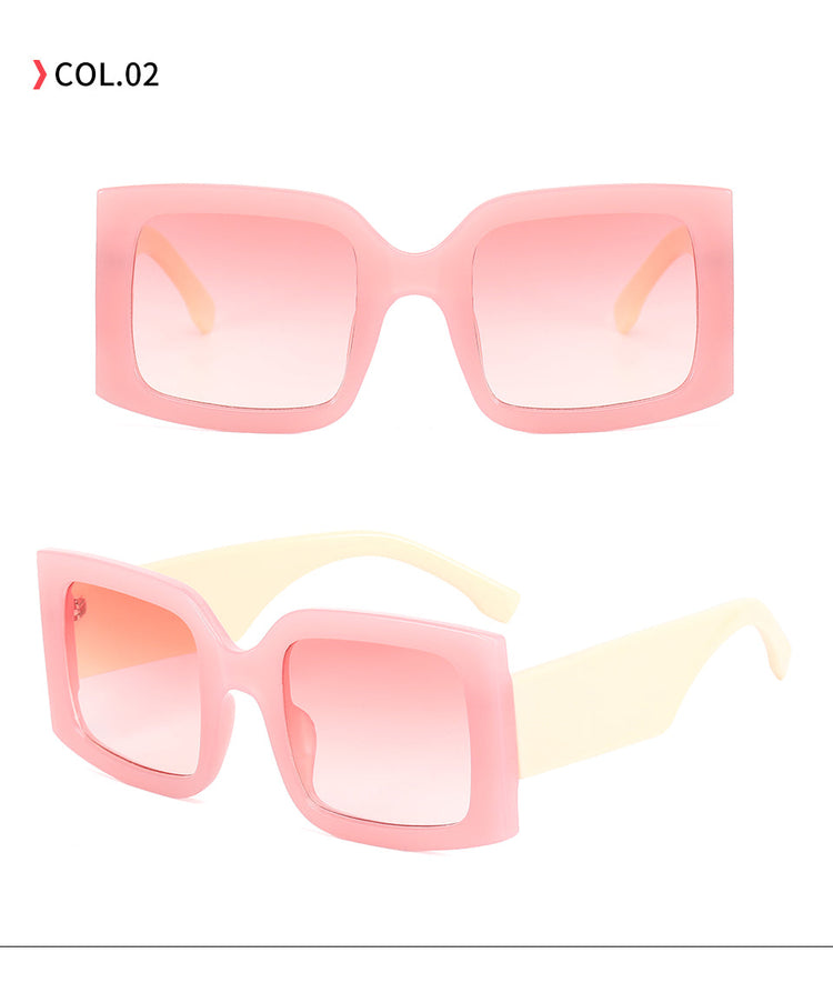 ALEXIA WOMEN'S VINTAGE OVERSIZED UV 400 SQUARE FRAME SUNGLASSES