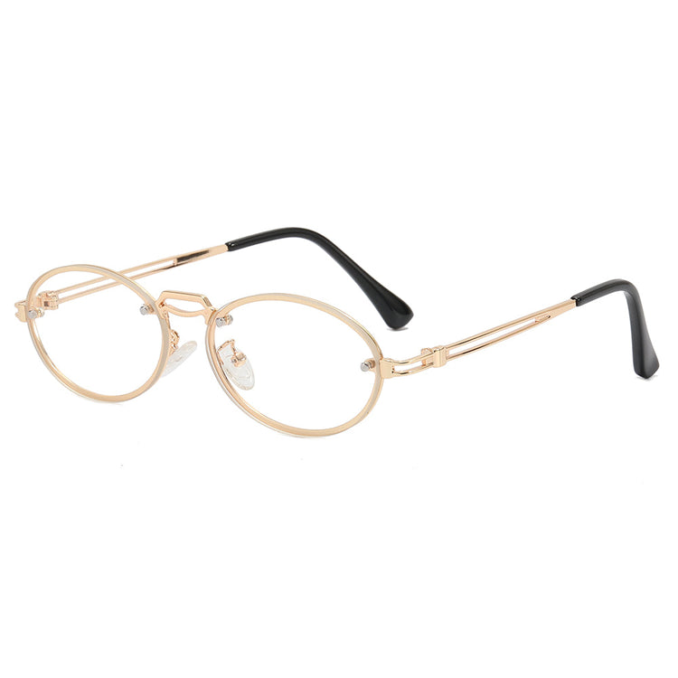DALE GOLD OVAL UNISEX UV400 METAL FRAME SUNGLASSES