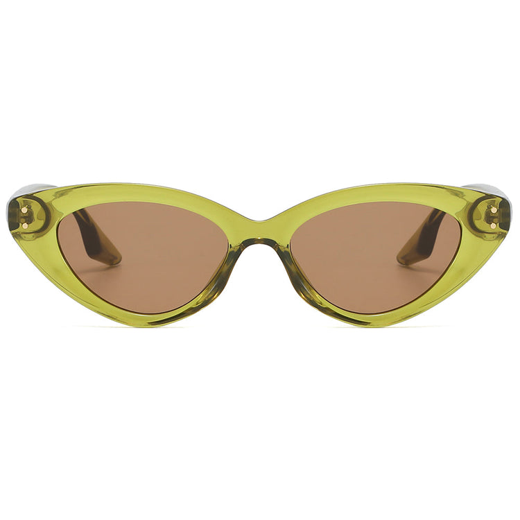 QUINN WOMEN'S UV400 SMALL TRIANGLE CAT-EYE FRAME SUNGLASSES