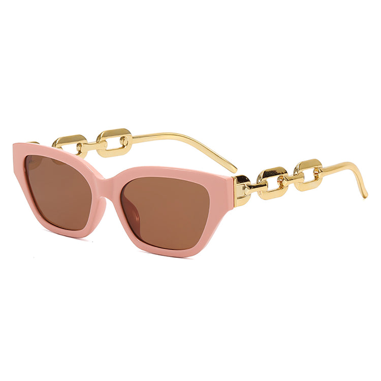 Lorraine Women's Vintage Chain-Link Cat-Eye Sunglasses