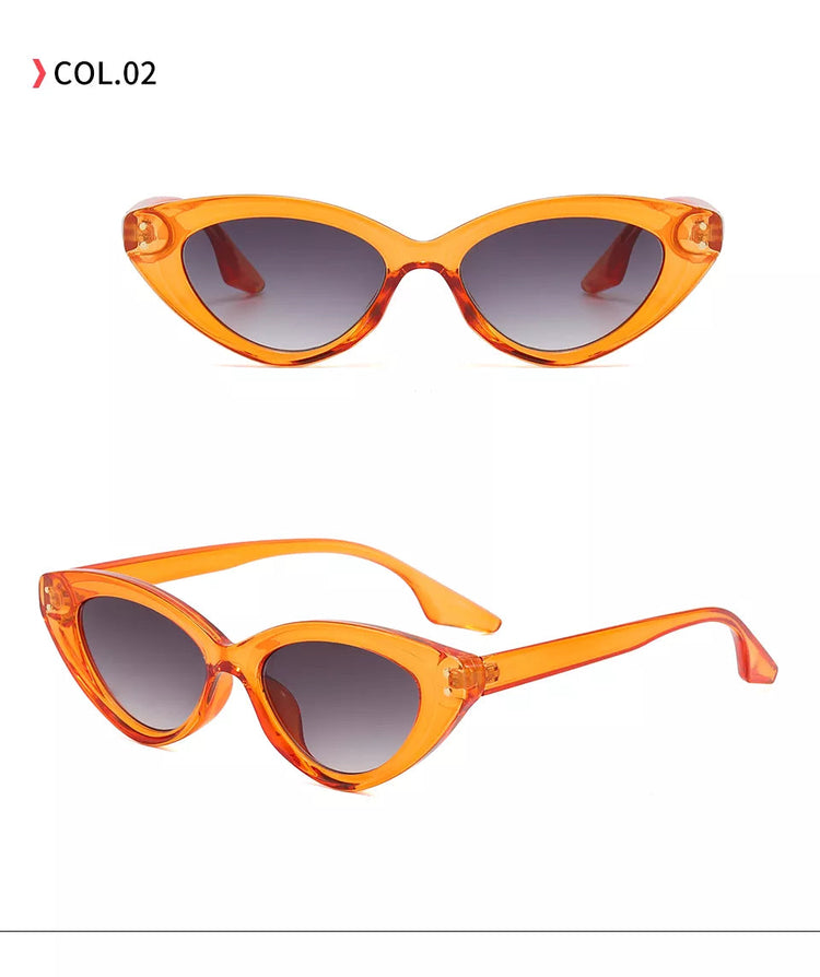 QUINN WOMEN'S UV400 SMALL TRIANGLE CAT-EYE FRAME SUNGLASSES