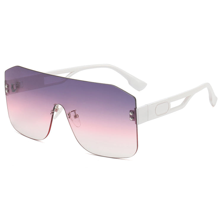 JADA Women's UV400 Rimless Single-Lens Pilot Frame Sunglasses