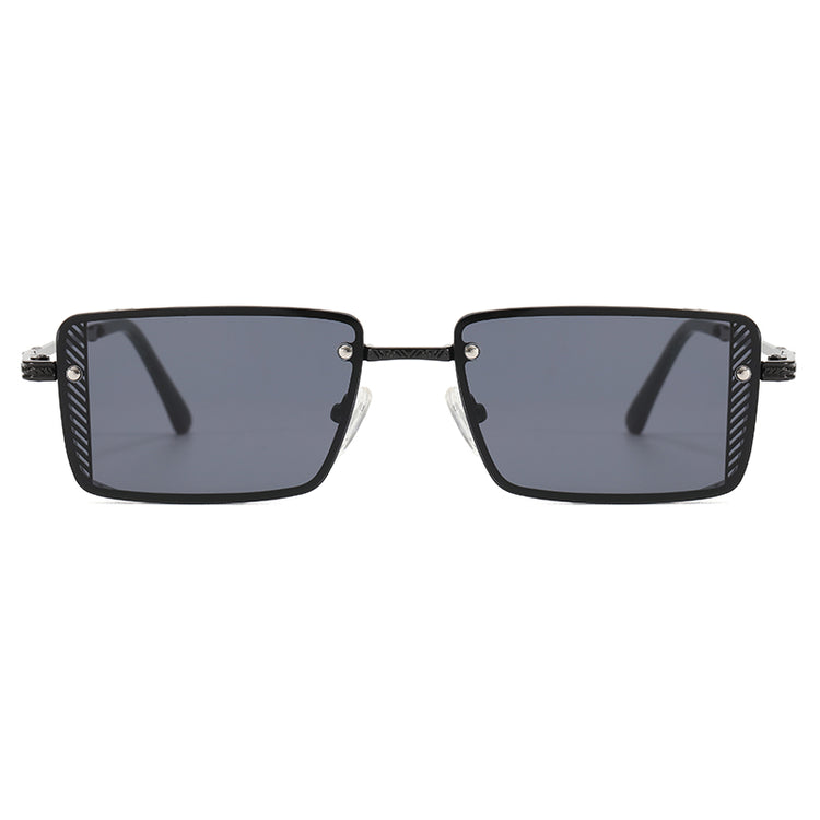 Don Unisex Small Rectangular Metal Frame UV400 Sunglasses
