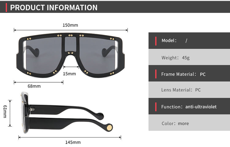 AVERY WOMEN'S UV 400 OVERSIZED BOLD SHIELD FRAME SUNGLASSES