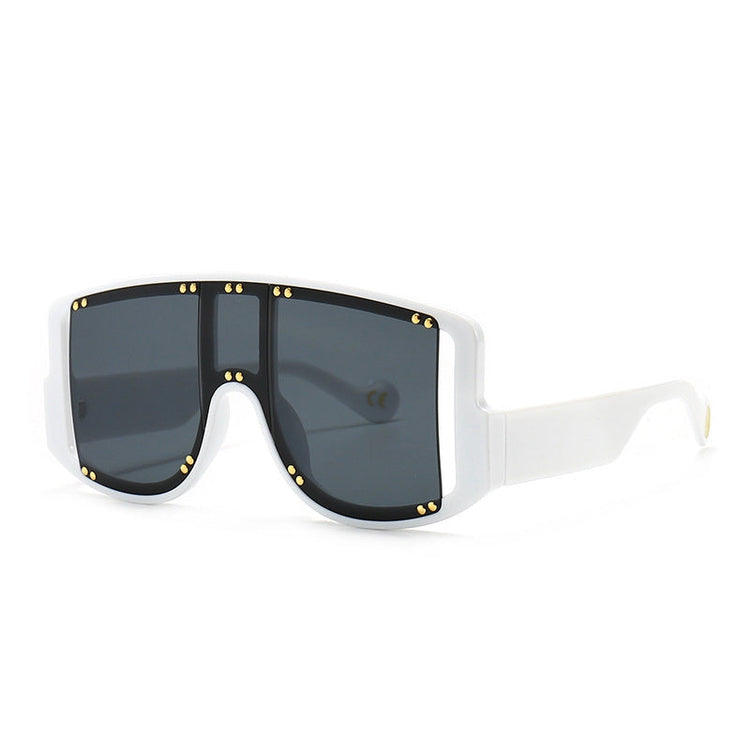 AVERY WOMEN'S UV 400 OVERSIZED BOLD SHIELD FRAME SUNGLASSES