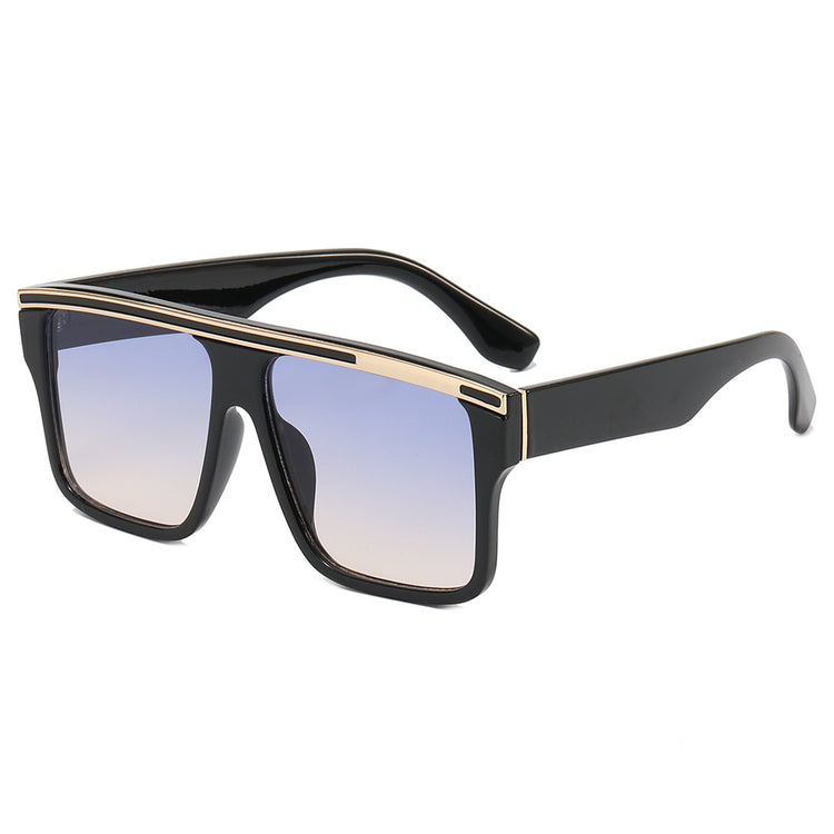 ACE MEN'S FLAT TOP METAL RECTANGULAR FRAME SUNGLASSES