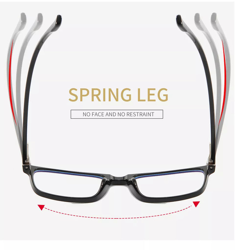 James Unisex TR90 Rectangle Frame Blue Light Blocking Computer Glasses