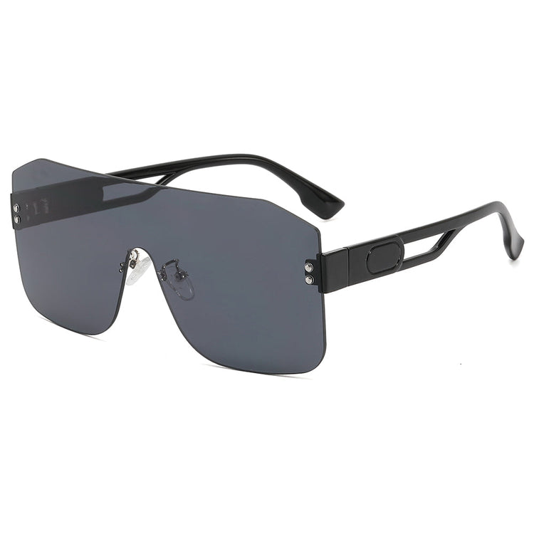 JADA Women's UV400 Rimless Single-Lens Pilot Frame Sunglasses