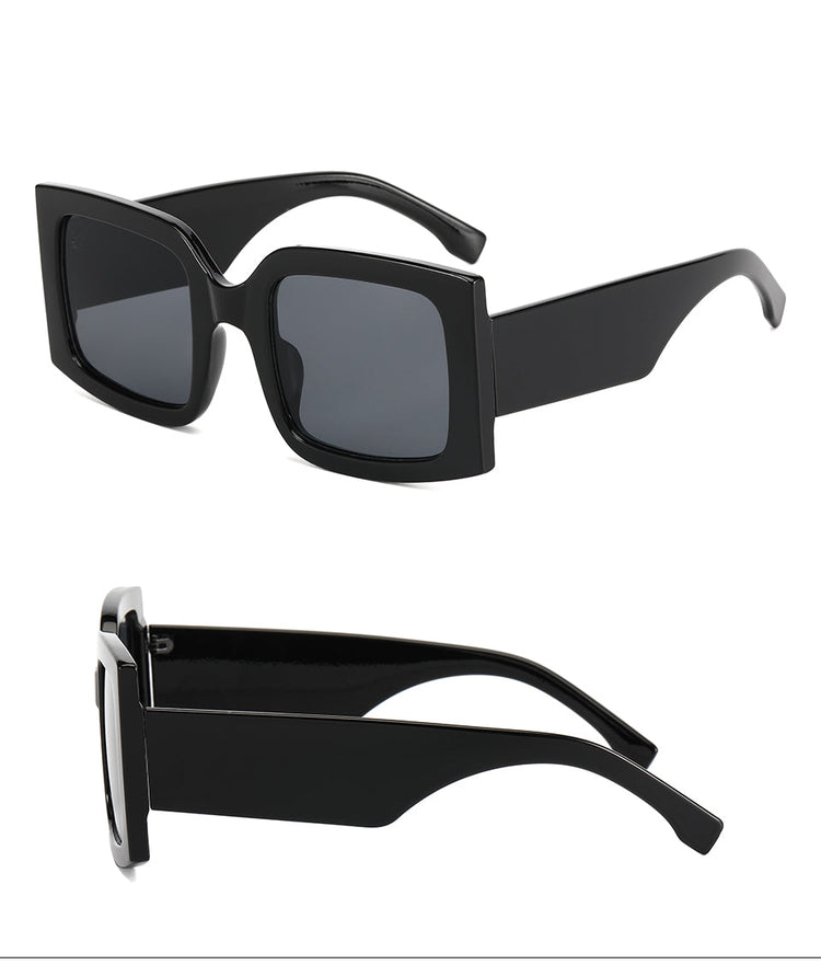 ALEXIA WOMEN'S VINTAGE OVERSIZED UV 400 SQUARE FRAME SUNGLASSES