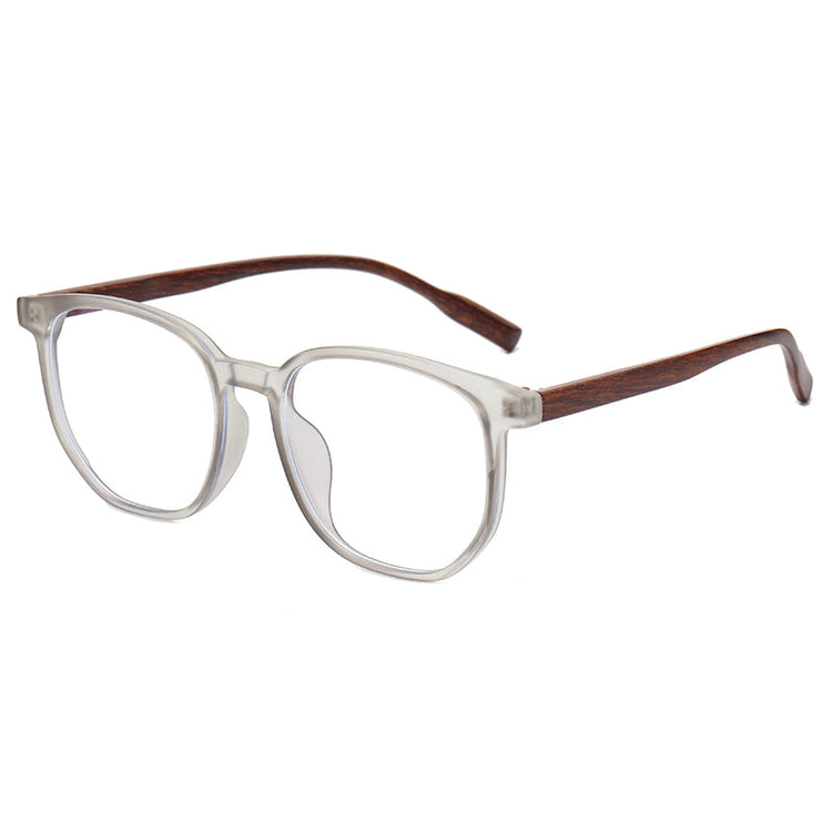 Elliot Unisex Geometric Frame Anti-Blue Light Retro Faux Wood Glasses