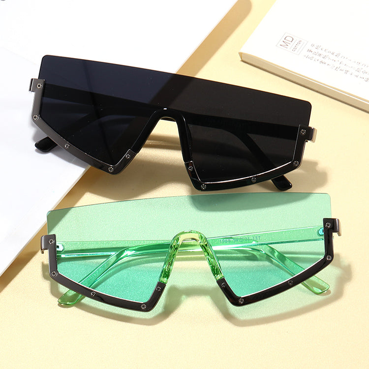 SHAWN UNISEX UV 400 HALF FRAME SHIELD SUNGLASSES