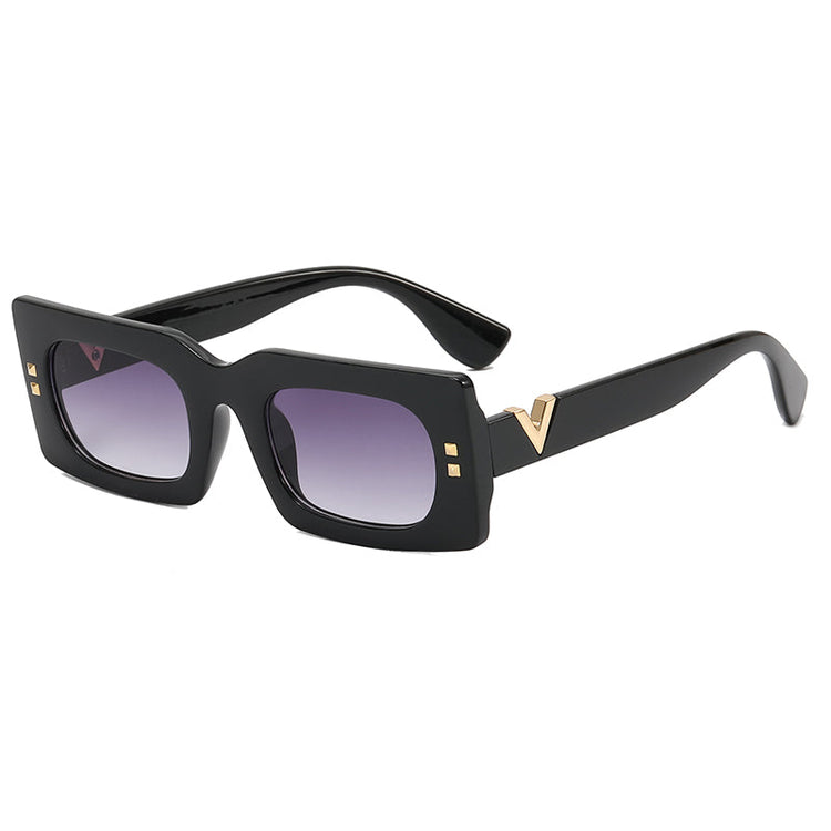 SHAE WOMEN'S SMALL VINTAGE UV400 RECTANGULAR FRAME VINTAGE SUNGLASSES