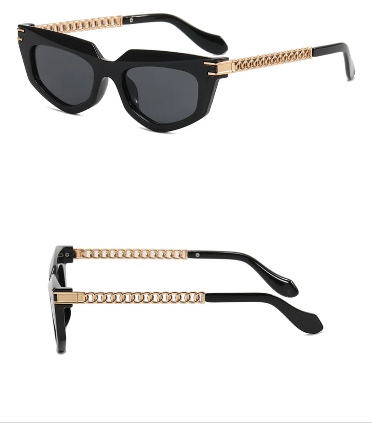NORA WOMEN'S UV400 VINTAGE POLYGON CAT EYE  SUNGLASSES